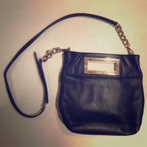 Michael Kors Black Leather/Gold crossbody handbag